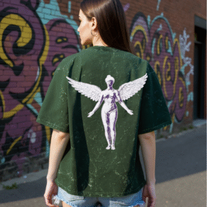 Starfreak Angel Rebellion – Acid Wash Oversized Tee